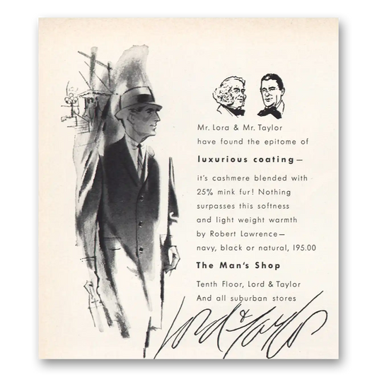 1965 Lord & Taylor Luxurious Coating Vintage Magazine Print Ad