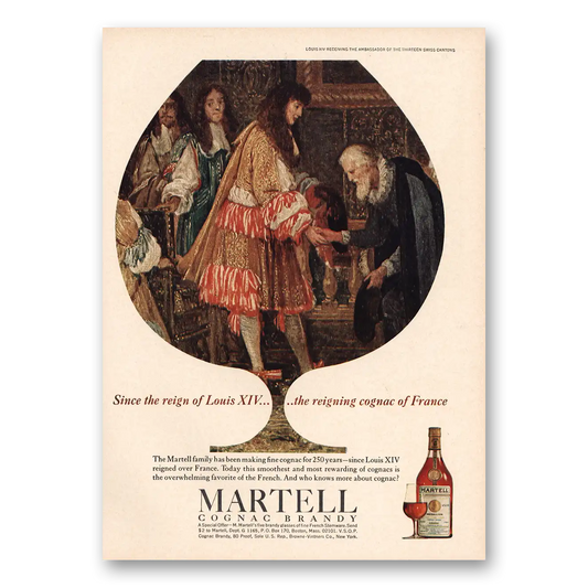 1965 Martell Cognac Reign of Louis XIV Vintage Magazine Print Ad