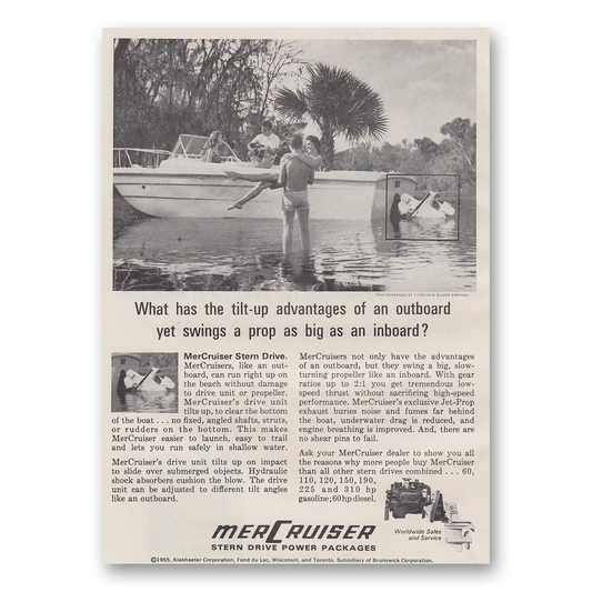 1965 MerCruiser Stern Drive Tilt Up Advantages of an Outboard Vintage Magazine Print Ad