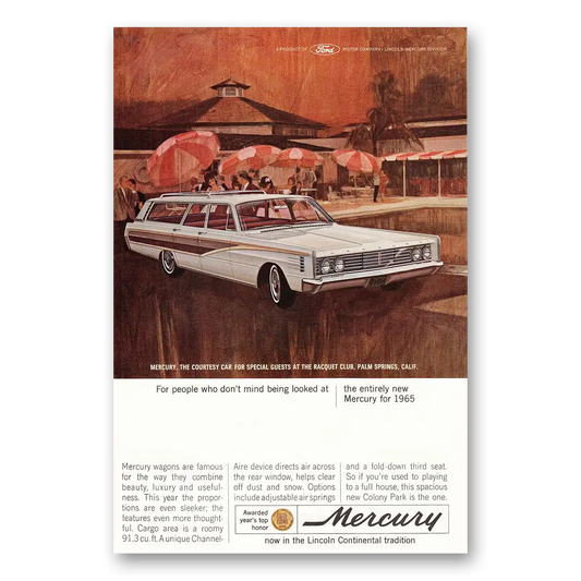 1965 Mercury Colony Park Racquet Club Palm Springs Vintage Magazine Print Ad