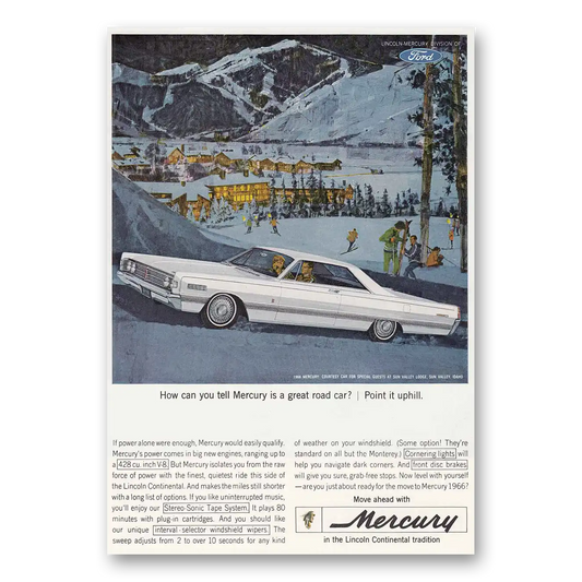 1966 Mercury Point It Uphill Vintage Magazine Print Ad