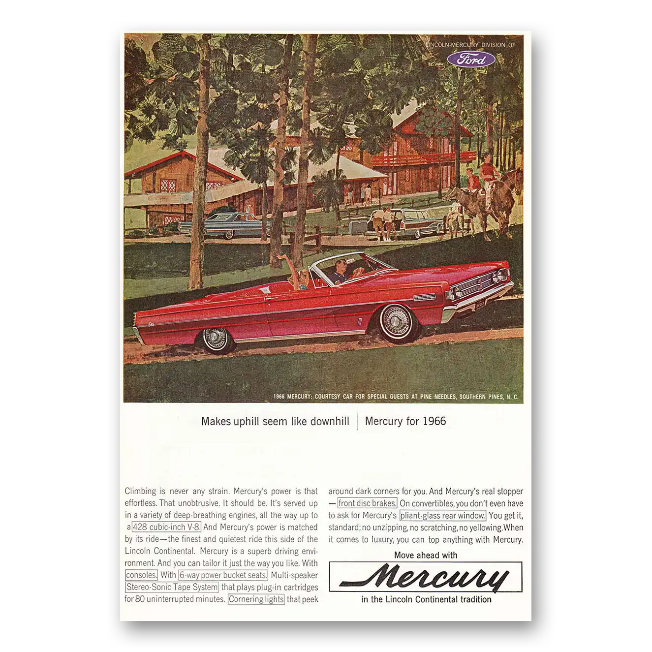 1965 Mercury Makes Uphill Seem Like Downhhill Vintage Magazine Print Ad