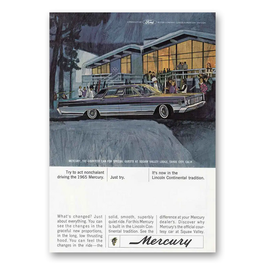 1964 Mercury Squaw Valley Lodge Tahoe City Vintage Magazine Print Ad