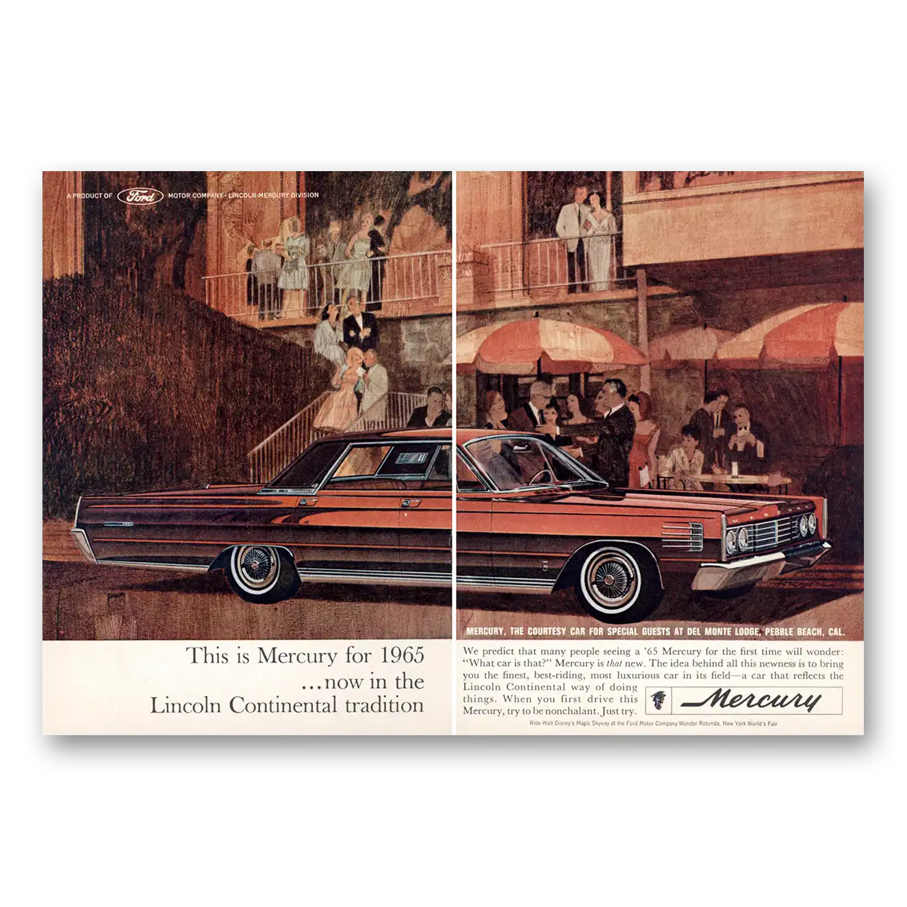 1965 Mercury Lincoln Continental Tradition Vintage Magazine Print Ad