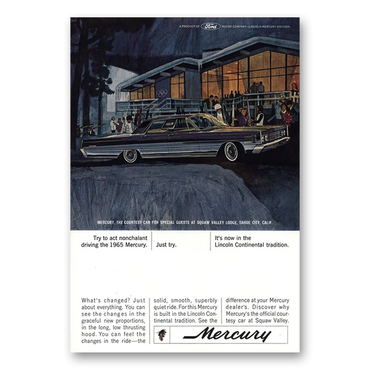 1964 Mercury Squaw Valley Lodge Tahoe City Vintage Magazine Print Ad