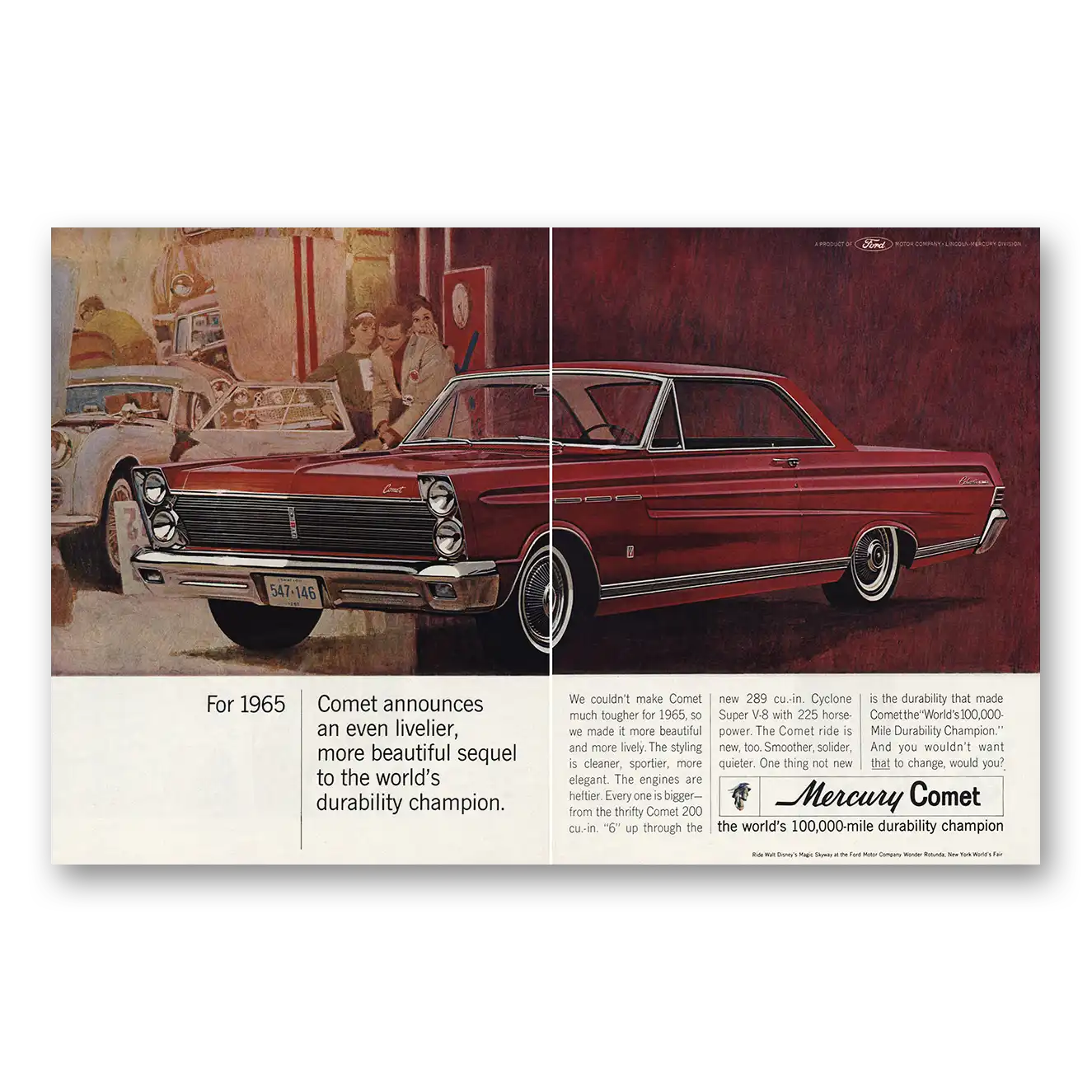 1965 Mercury Comet Livelier More Beautiful Vintage Magazine Print Ad