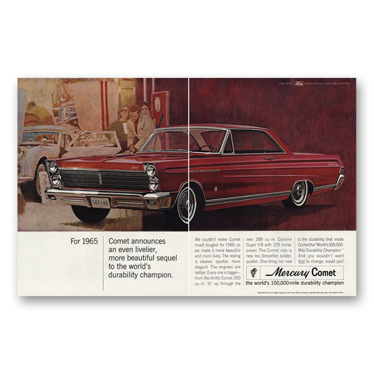 1965 Mercury Comet Livelier More Beautiful Vintage Magazine Print Ad