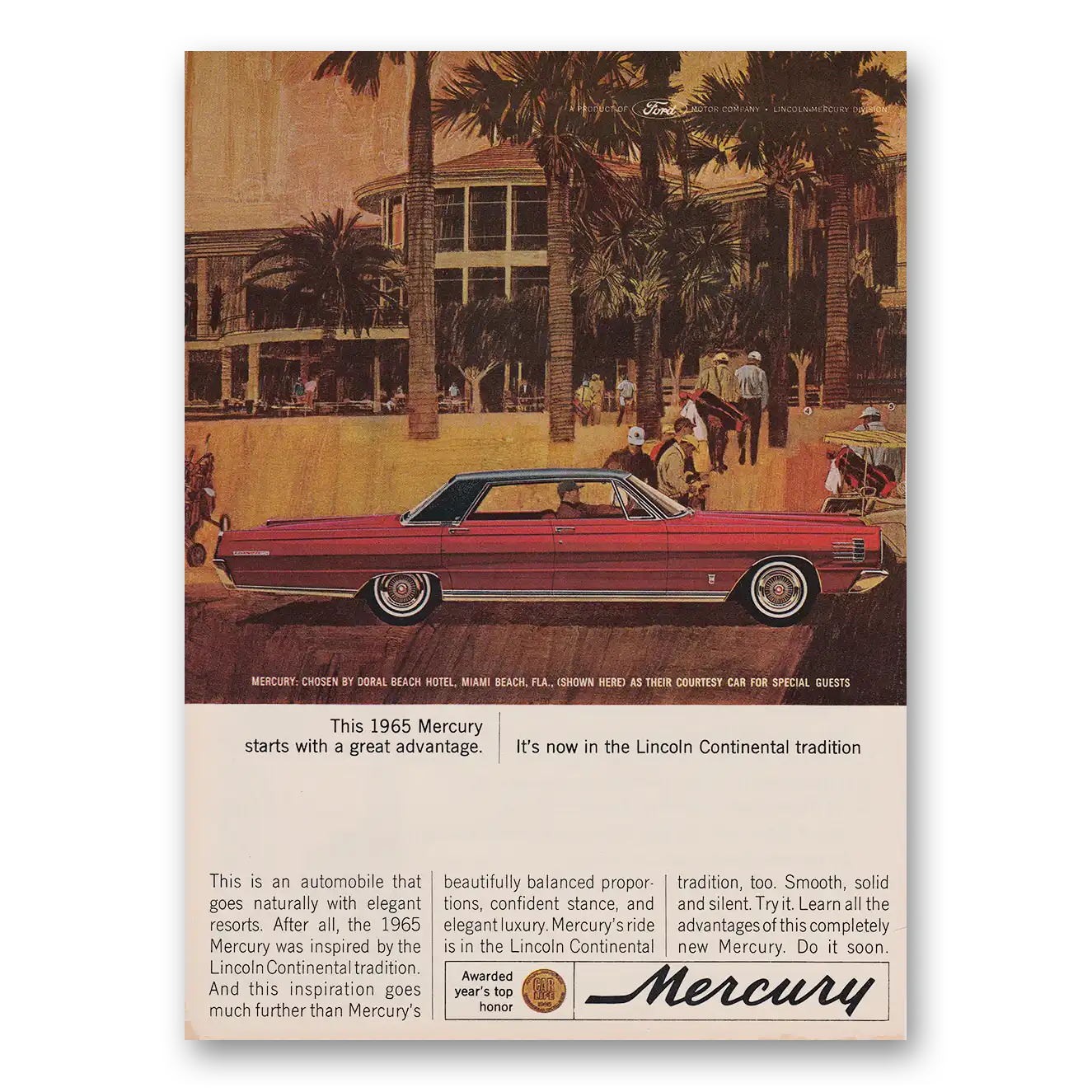 1965 Mercury Starts With a Great Advantage Vintage Magazine Print Ad