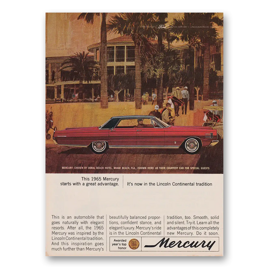 1965 Mercury Starts With a Great Advantage Vintage Magazine Print Ad