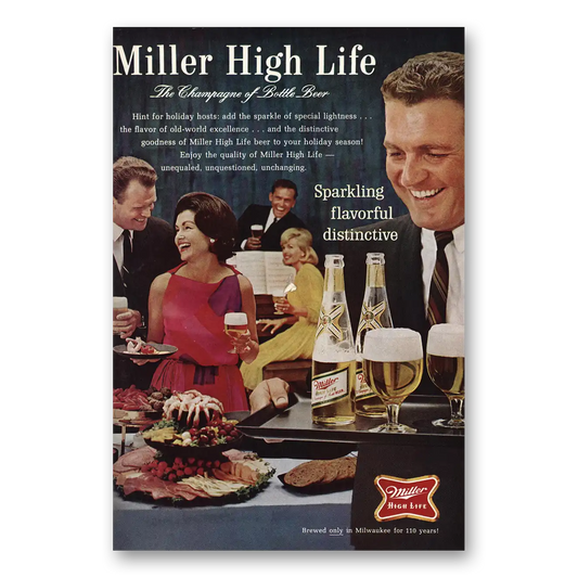 1965 Miller Beer Holiday Hosts Vintage Magazine Print Ad