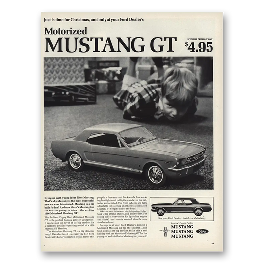 1965 Ford Mustang Christmas Toy Motorized Vintage Magazine Print Ad