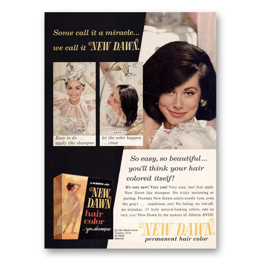 1965 Alberto Culver New Dawn Permanent Hair Color Vintage Magazine Print Ad