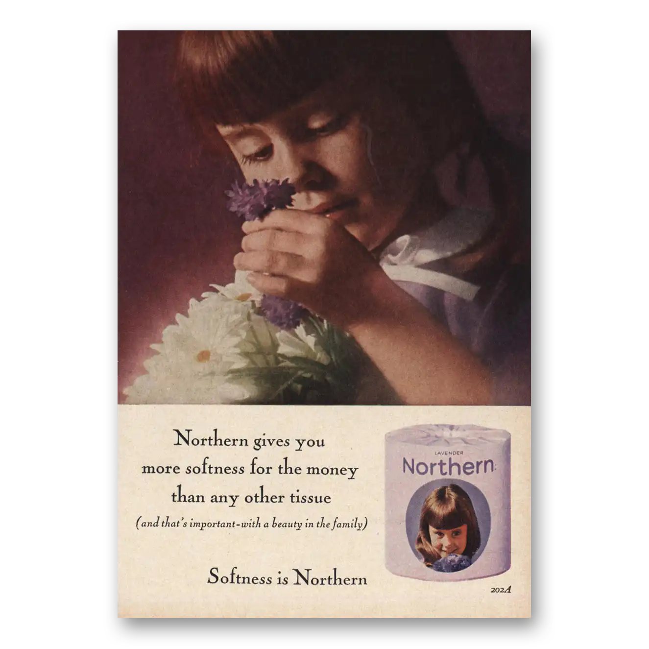 1965 Northern Tissue Lilac More Softness Vintage Magazine Print Ad