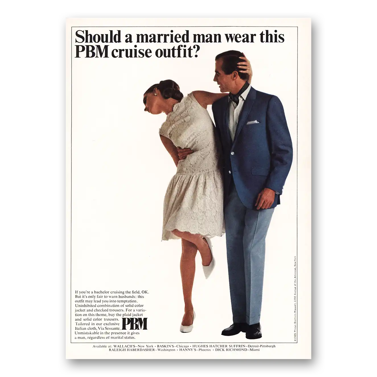 1965 PBM Should Married Man Wear This Vintage Magazine Print Ad