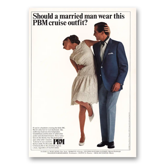 1965 PBM Should Married Man Wear This Vintage Magazine Print Ad