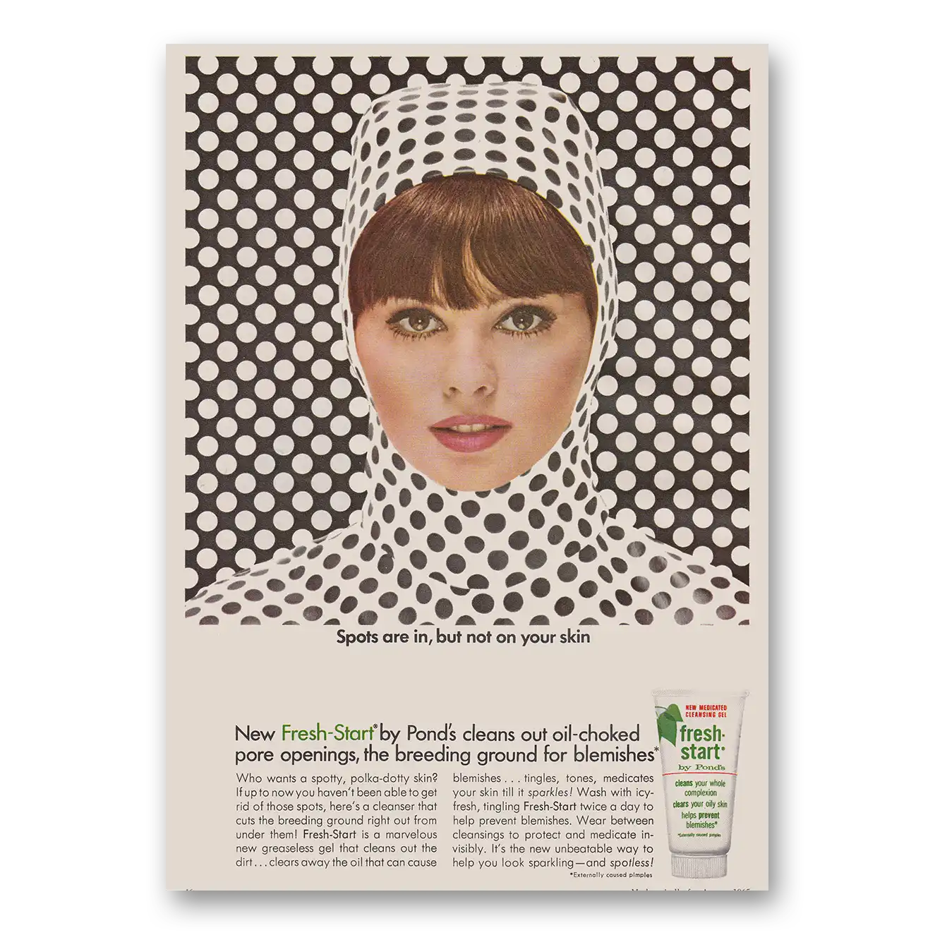 1965 Ponds Fresh Start Spots Are In Vintage Magazine Print Ad