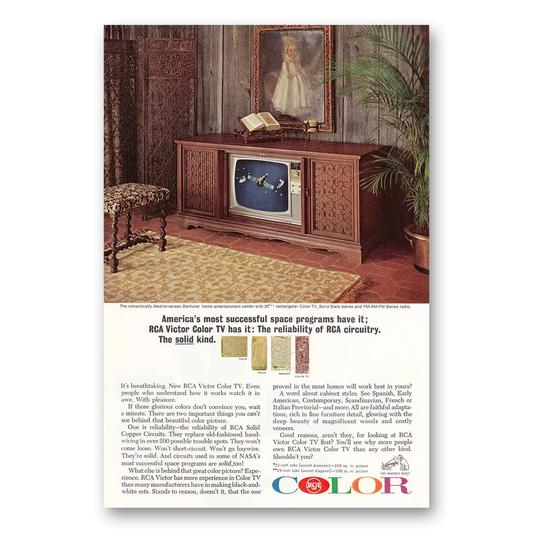 1965 RCA Television Sanlucar Rectangular Color TV Vintage Magazine Print Ad