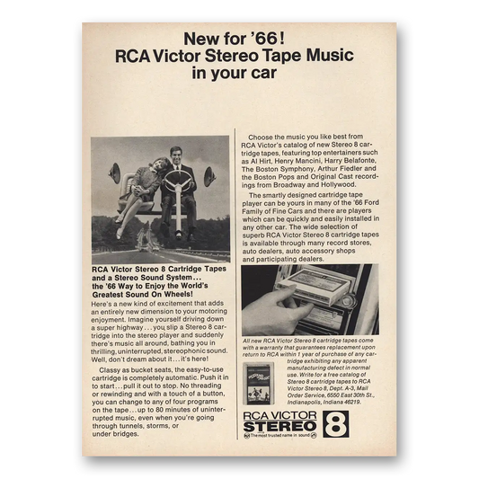 1965 RCA Victor Stereo 8 Sound System Music In Your Car Vintage Magazine Print Ad