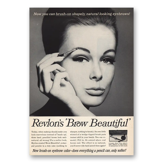 1965 Revlon Brow Beautiful Vintage Magazine Print Ad