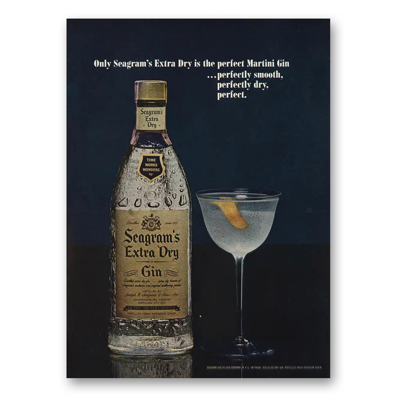 1965 Seagrams Extra Dry Gin Extra Dry Perfect Martini Vintage Magazine Print Ad