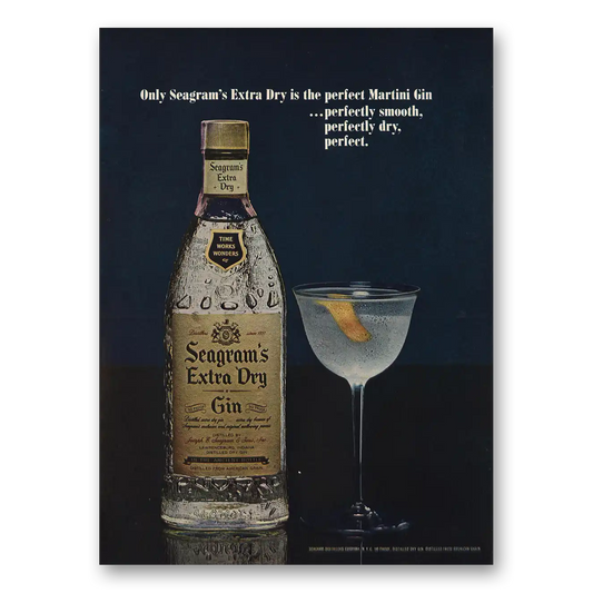 1965 Seagrams Extra Dry Gin Extra Dry Perfect Martini Vintage Magazine Print Ad