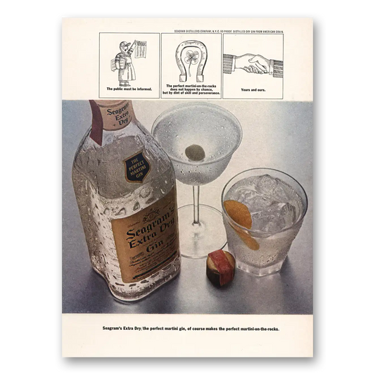 1965 Seagrams Extra Dry Gin Perfect Martini Vintage Magazine Print Ad