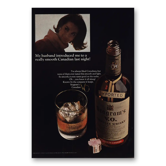 1965 Seagrams VO Whisky Husband Introduced Me Vintage Magazine Print Ad