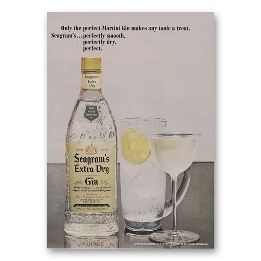 1965 Seagrams Extra Dry Gin Only the Perfect Martini Gin Vintage Magazine Print Ad