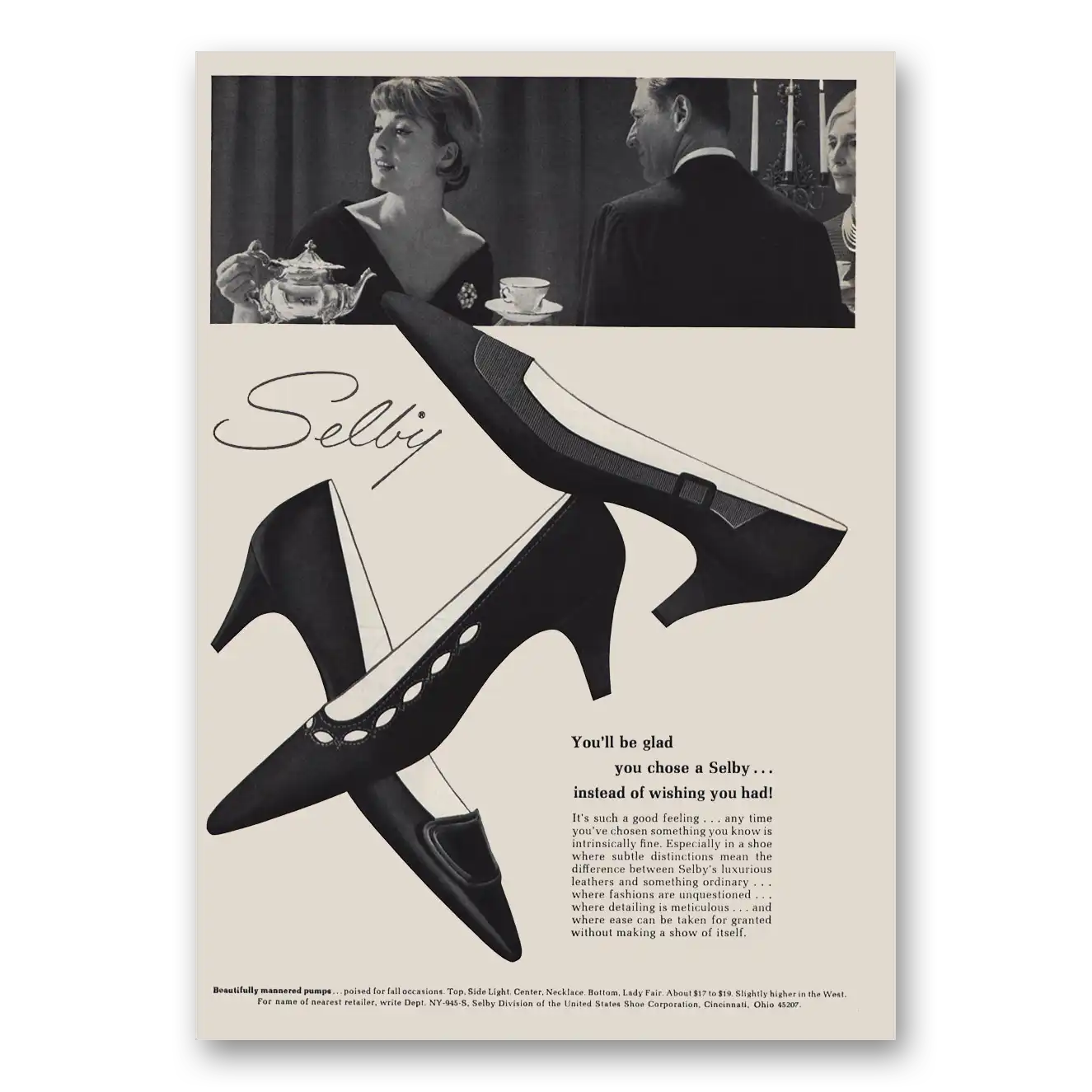 1965 Selby Shoe Be Glad You Chose Selby Vintage Magazine Print Ad