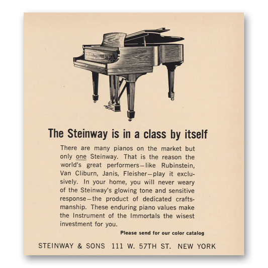 1965 Steinway Piano In Class By Itself Vintage Magazine Print Ad