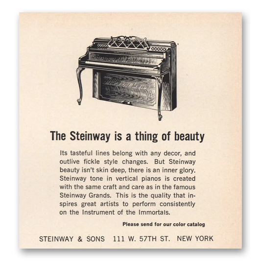 1964 Steinway Piano Thing of Beauty Vintage Magazine Print Ad