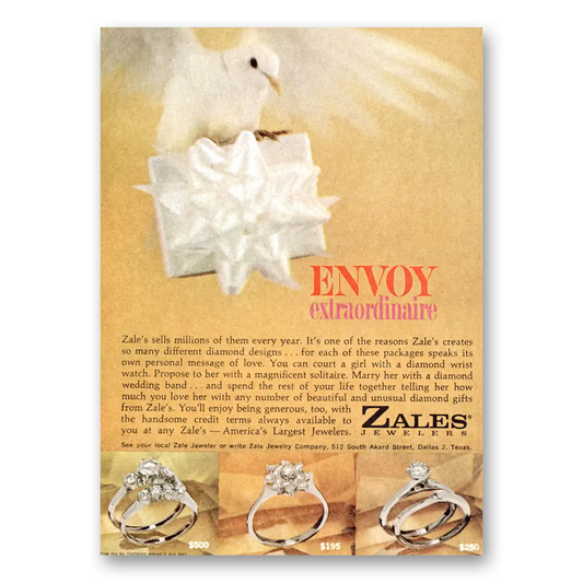 1965 Zales Jewelry Envoy Extraordinaire Vintage Magazine Print Ad