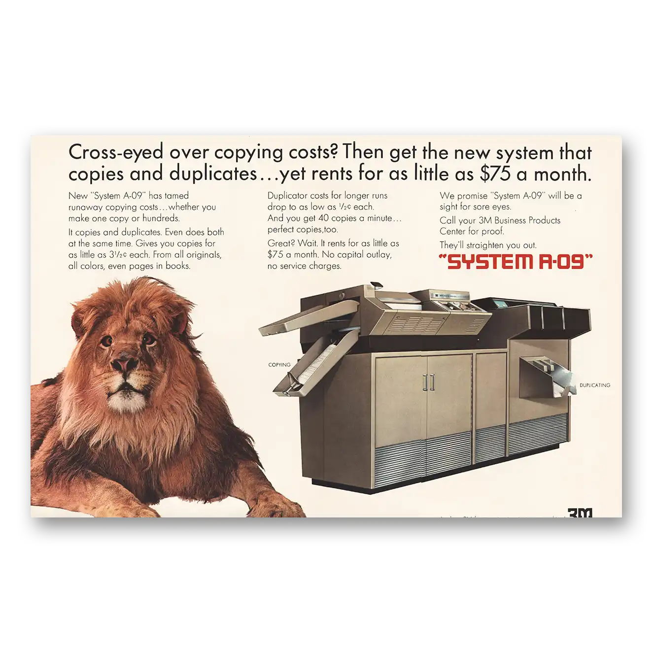 1966 3M System R09 Copier Cross Eyed Over Copying Vintage Magazine Print Ad