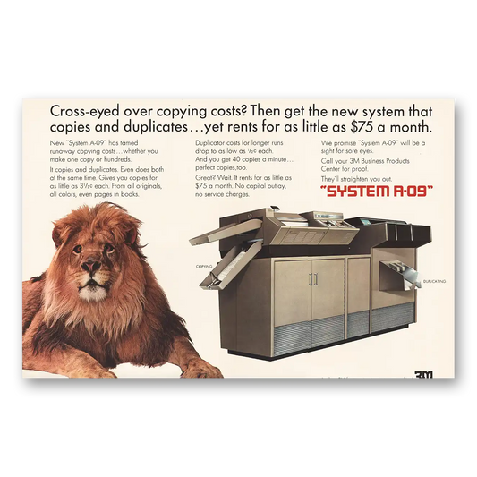 1966 3M System R09 Copier Cross Eyed Over Copying Vintage Magazine Print Ad