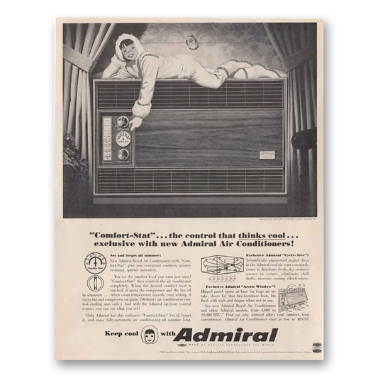 1966 Admiral Air Conditioner Comfort Stat the Control That Thinks Cool Vintage Magazine Print Ad