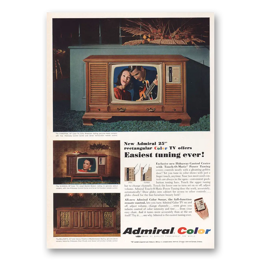 1966 Admiral Television Easiest Tuning Ever Vintage Magazine Print Ad