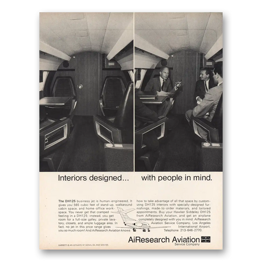 1966 Garrett AiResearch Aviation Interiors Designed With People In Mind Vintage Magazine Print Ad