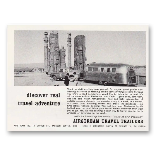 1966 Airstream Trailers Discover Real Travel Adventure Vintage Magazine Print Ad