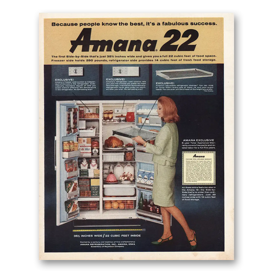 1966 Amana Refrigerators Because People Know the Best Vintage Magazine Print Ad