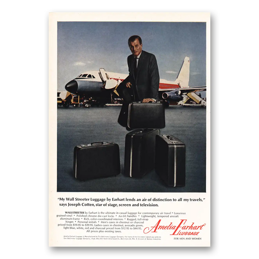 1966 Amelia Earhart Luggage Wall Streeter Luggage Vintage Magazine Print Ad