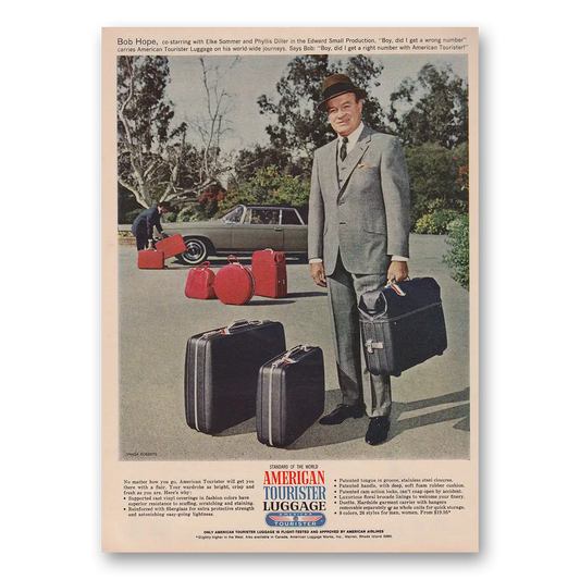 1966 American Tourister Luggage Bob Hope Vintage Magazine Print Ad