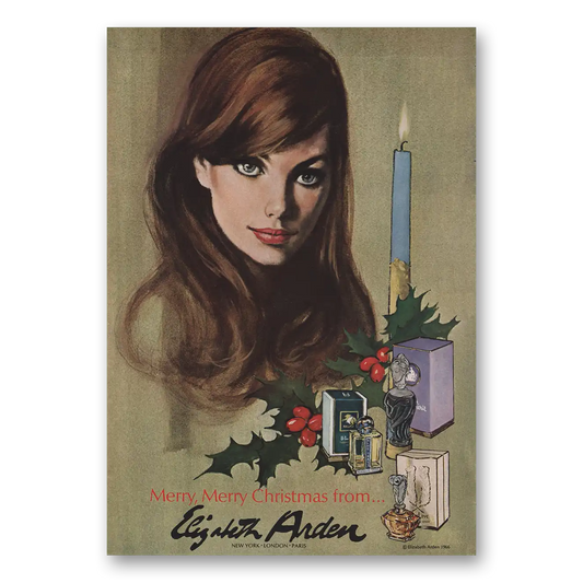 1966 Elizabeth Arden Merry Christmas Vintage Magazine Print Ad