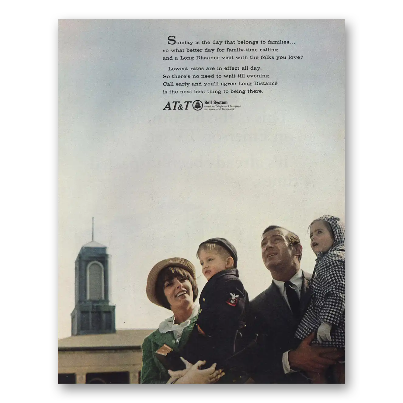 1966 AT&T Sunday Is The Day Belongs to Families Vintage Magazine Print Ad