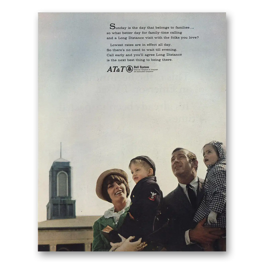 1966 AT&T Sunday Is The Day Belongs to Families Vintage Magazine Print Ad