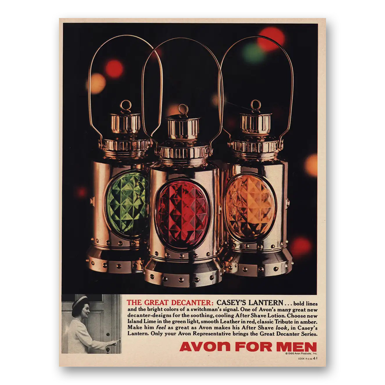 1966 Avon Caseys Lantern Vintage Magazine Print Ad