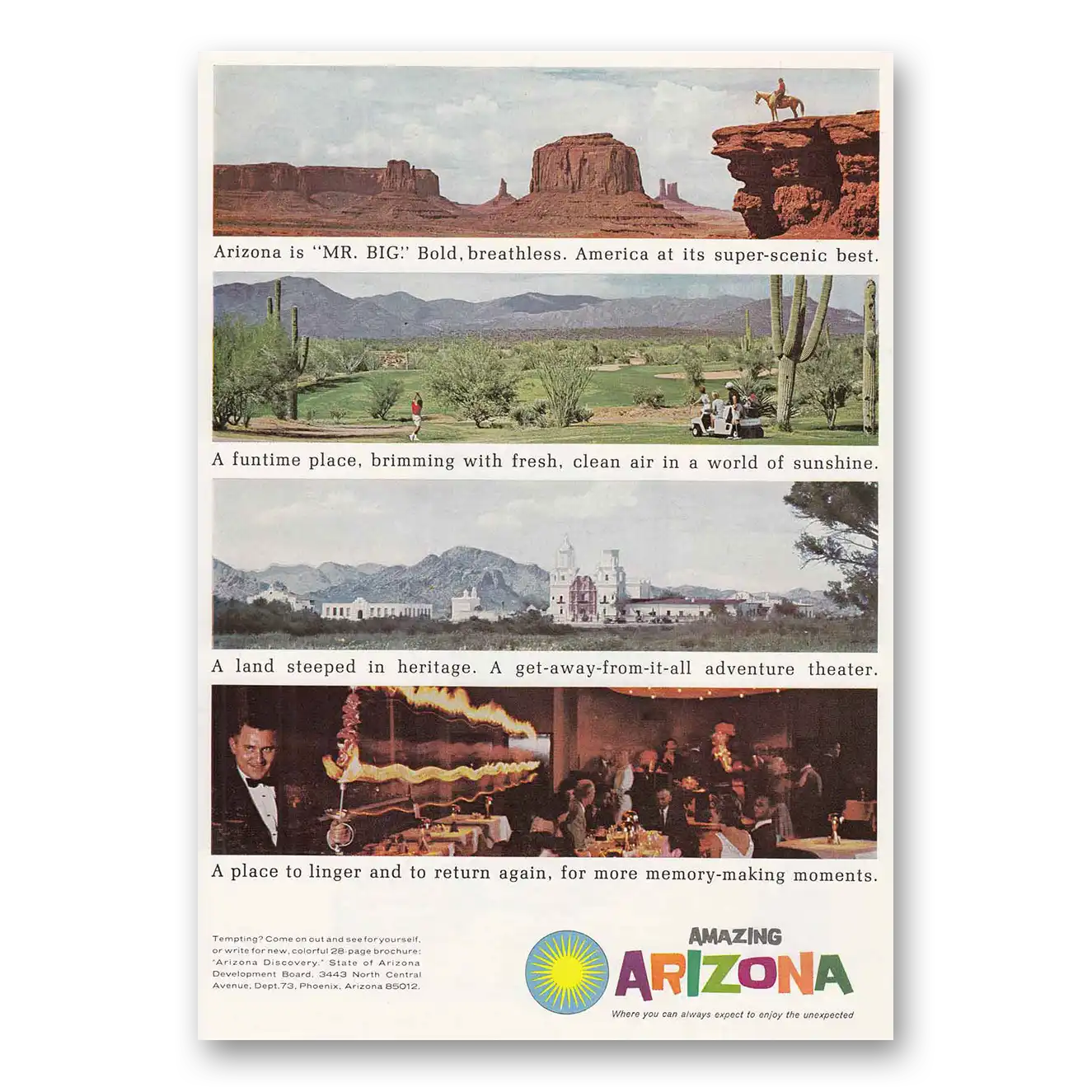 1966 Arizona Mr Big Bold Breathless Vintage Magazine Print Ad