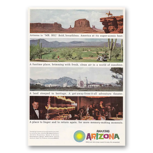 1966 Arizona Mr Big Bold Breathless Vintage Magazine Print Ad