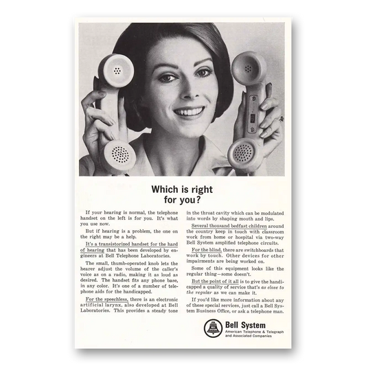 1966 Bell Telephone Which Is Right For You Vintage Magazine Print Ad