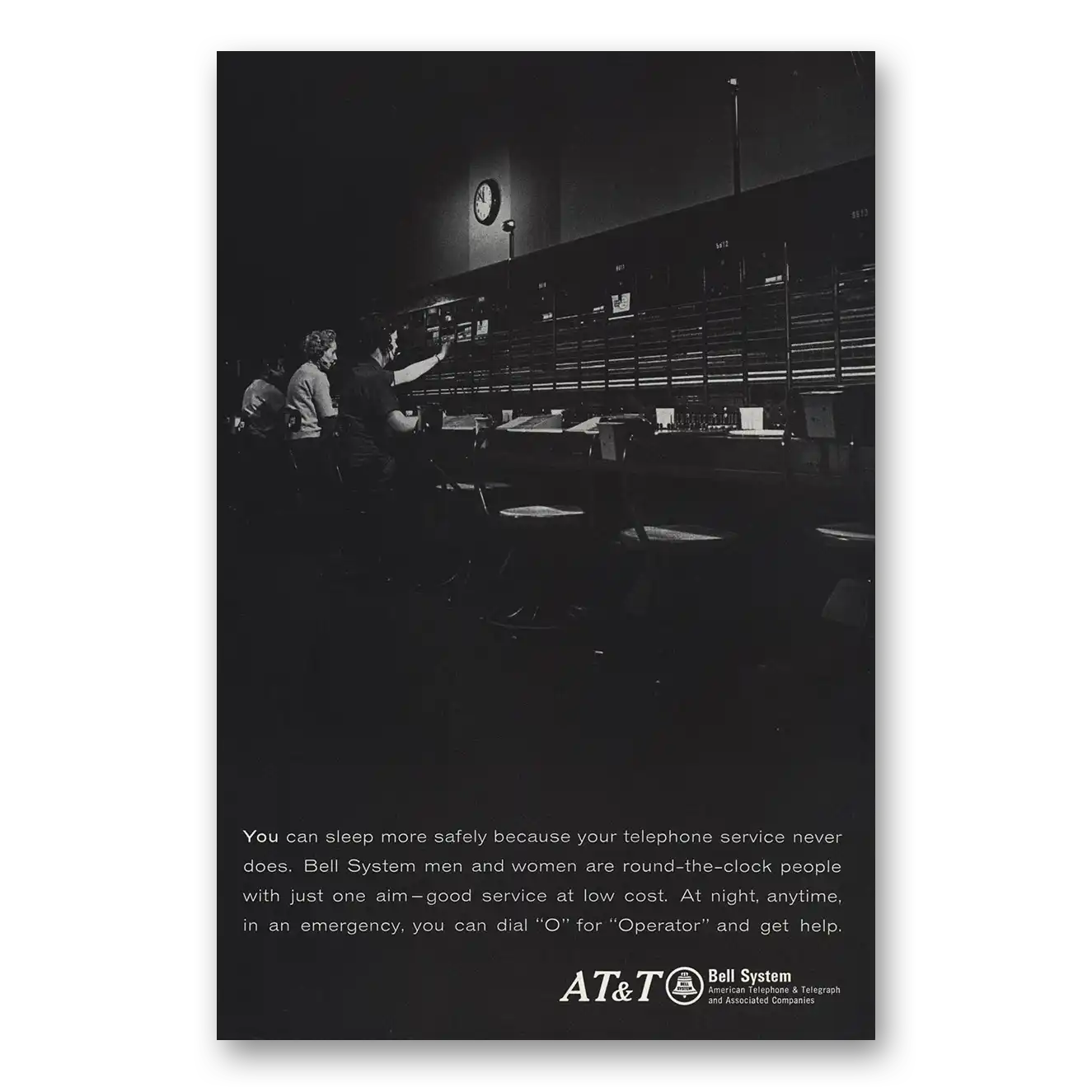 1966 AT&T Sleep More Safely Vintage Magazine Print Ad