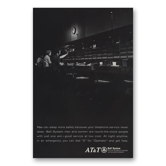 1966 AT&T Sleep More Safely Vintage Magazine Print Ad